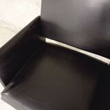 Vintage armchair in skai and black metal 60s