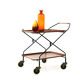 Mid-century modern foldable serving trolley with teak trays