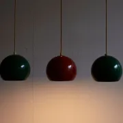 Set of Three Vintage Pendant Lights, Denmark 1970s