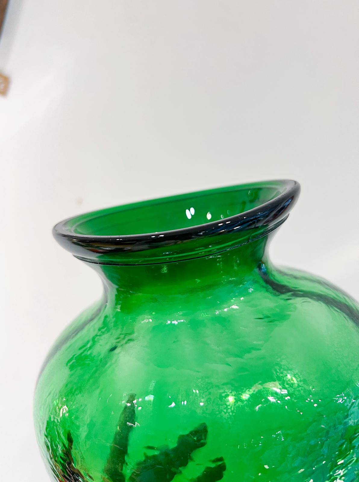 Green glass vase 30 x 17 cm