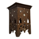 Syrian stool or pedestal in openwork wood and mother-of-pearl circa 1880