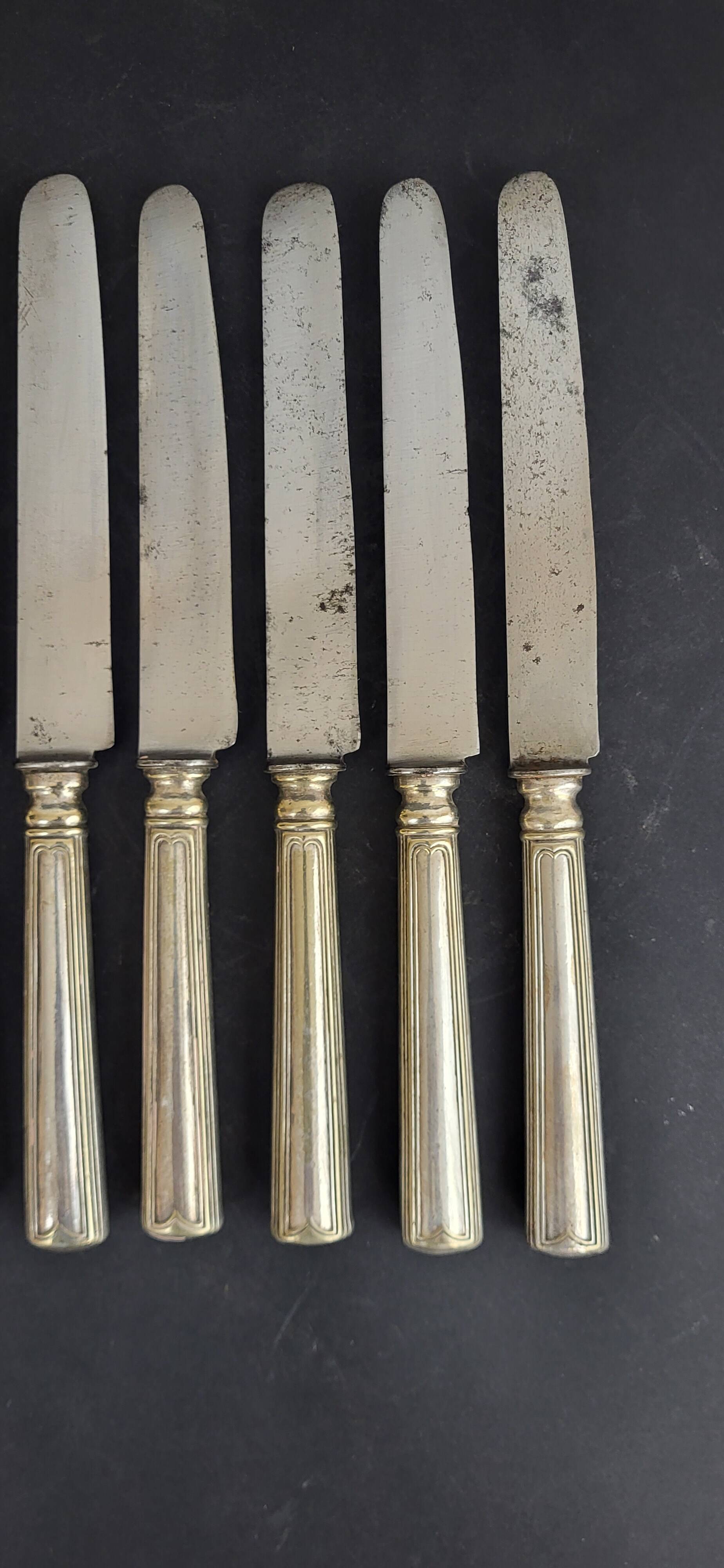 8 Christofle silver-plated knives, 19th century