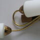 Applique double verre opalin et laiton 2 tons