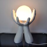 Lampe "Mains" en céramique blanche France 1980