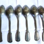Art Deco cutlery, spoons, forks and table knives.