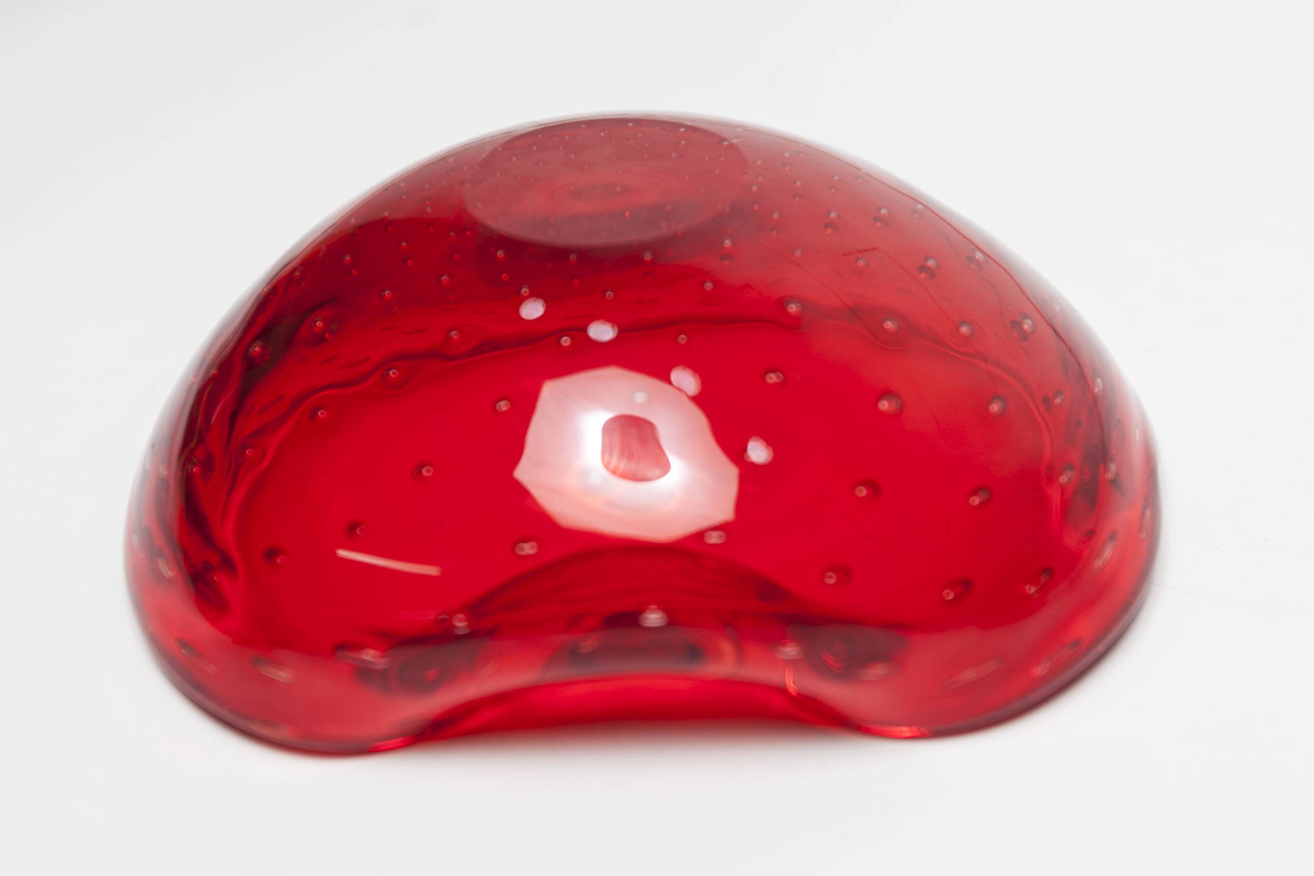 Murano Ashtray "Strawberry" Seguso Murano Italy 1970s