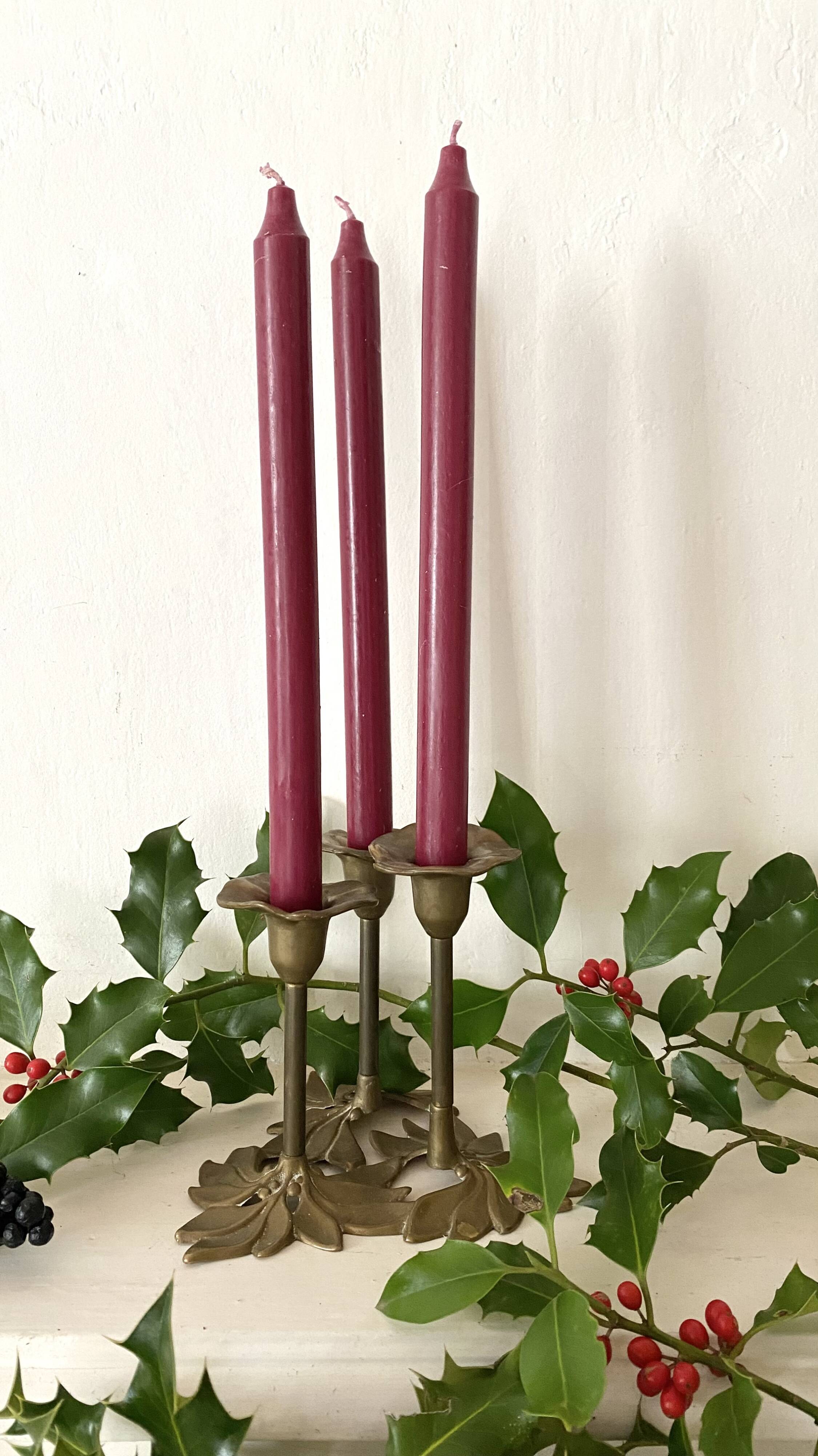 Floral Brass Candle Holder