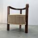 1930s Czech Art Deco Solid Oak Armchair