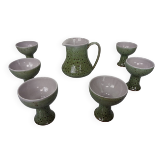 Ceramic Decanters & Tumblers, 1960s, Set of 7