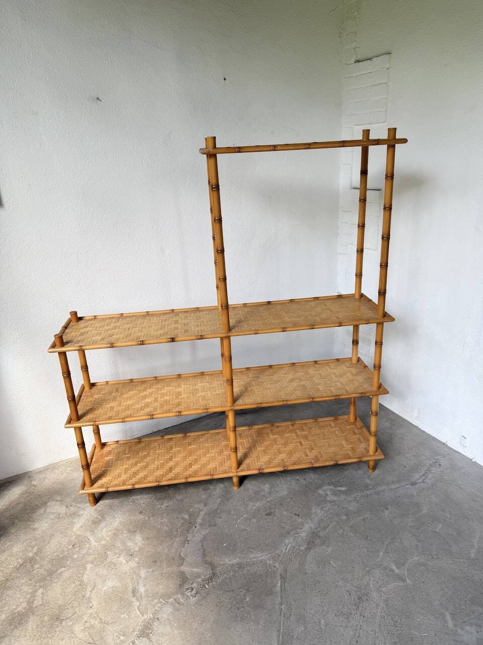 Large rattan shelf 1960
