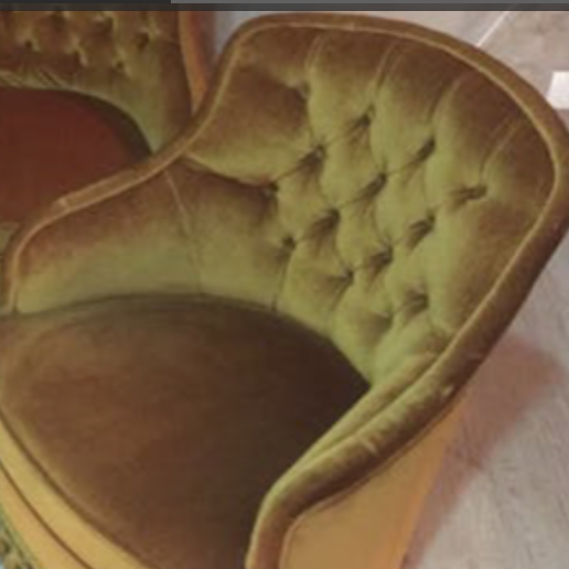 Ochre velvet toad chair