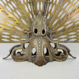 Old chimney fire barrier in fan. Gilded bronze. XIXth