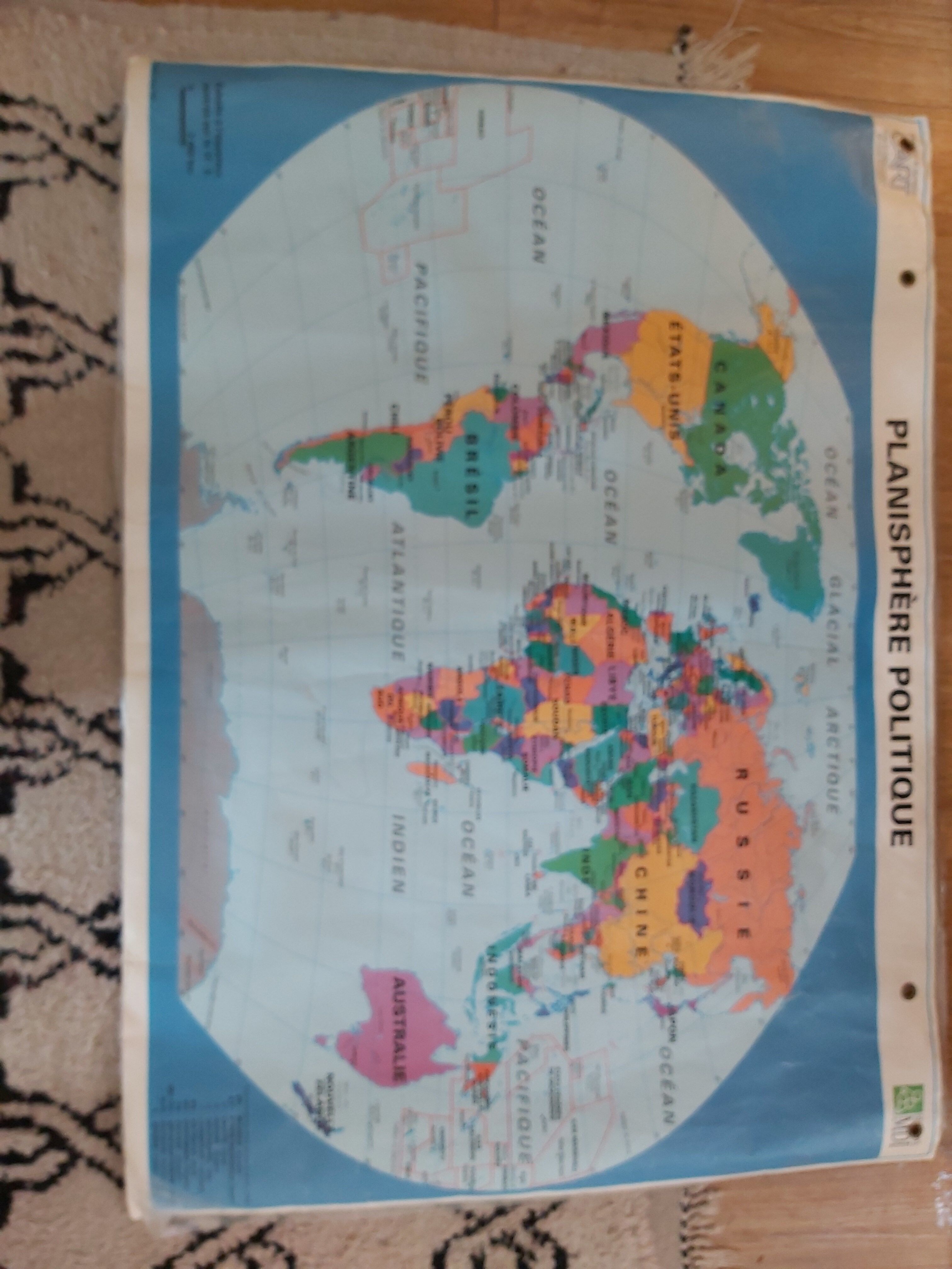 Vintage laminated geographical poster