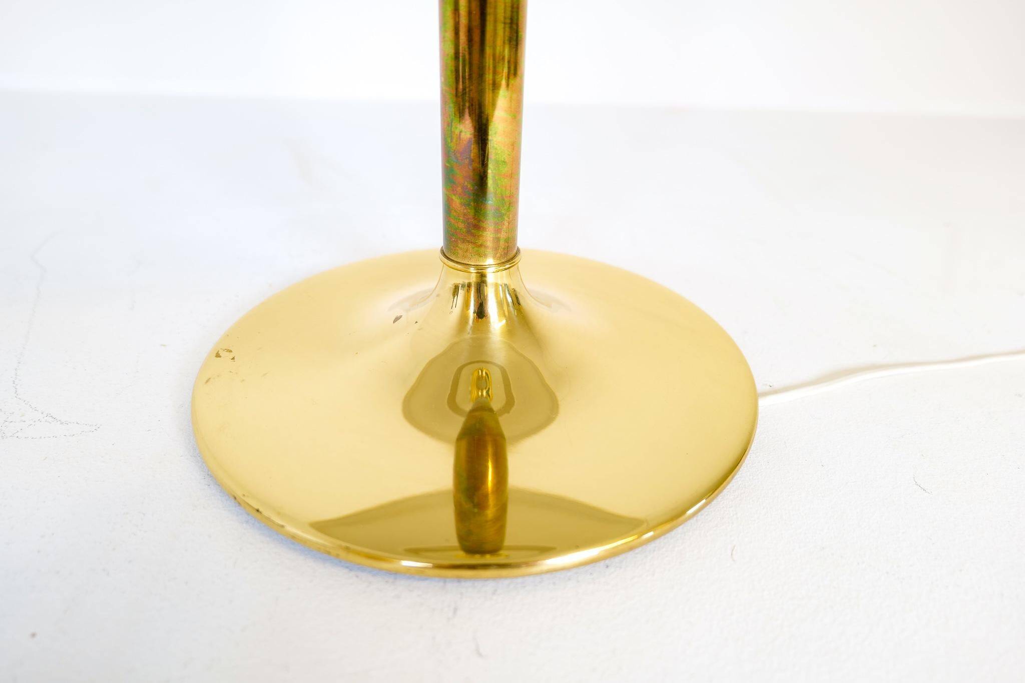 Large Space Age table lamp in brass by Fagerhults, Sweden, 1970s.