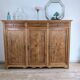 Large solid pitch pine sideboard, 206 x H150 cm, unique piece