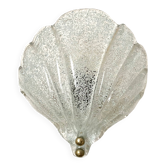 Applique murale coquillage en verre et laiton , années 70-80