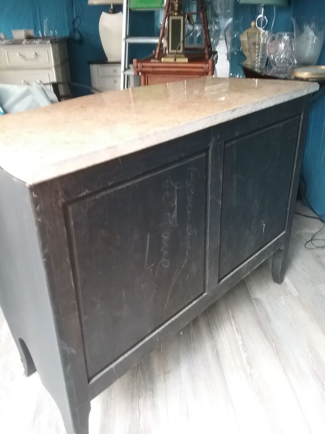 Chest of drawers Louis XV style black