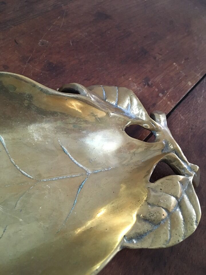 Large empty brass fruit pocket