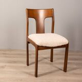 Set of 4 vintage chairs 70s white fabric Italian design