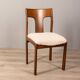 Lot de 4 chaises vintage années 70 tissu blanc design italien