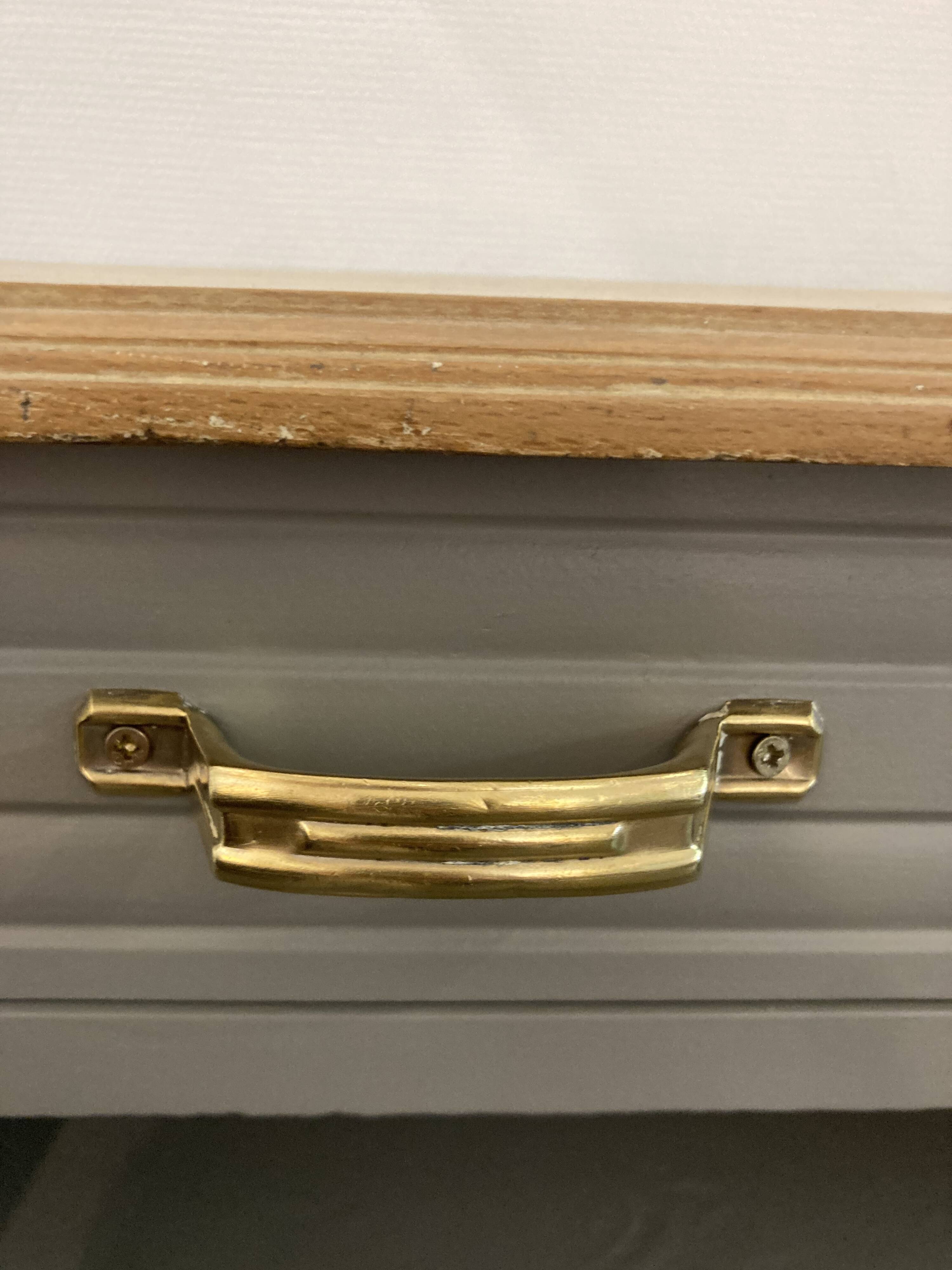 Ash Grey Art Deco Open Sideboard