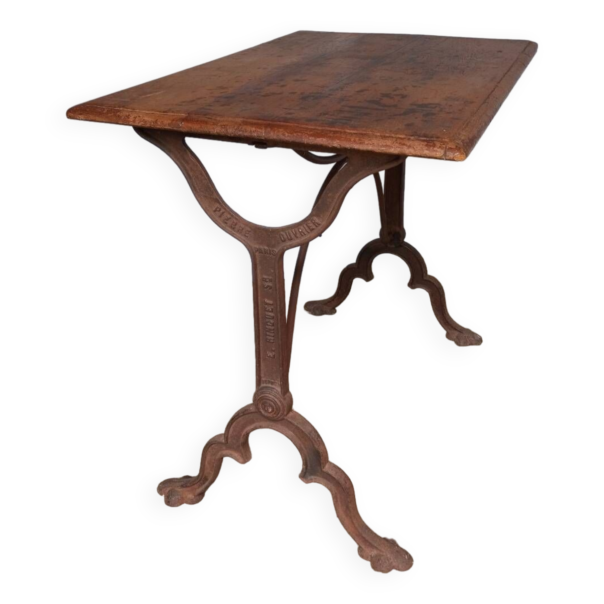 Antique bistro table with lion paws
