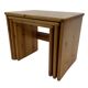 Tables gigognes vintage en bois de pin, tables d'appoint mimiset, lot de 3