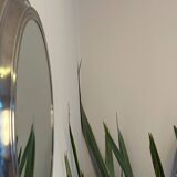 Miroir rond en métal , Italie années 1970