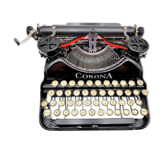Machine à écrire vintage corona 4 noire révisée ruban neuf