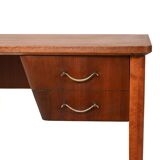 Scandinavian mahogany desk with brass handles