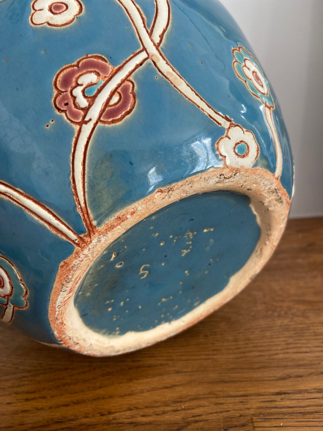 Faience ball vase 30s
