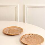 Pair of ceramic dessert plates, Niderviller, Fauve model, 1960