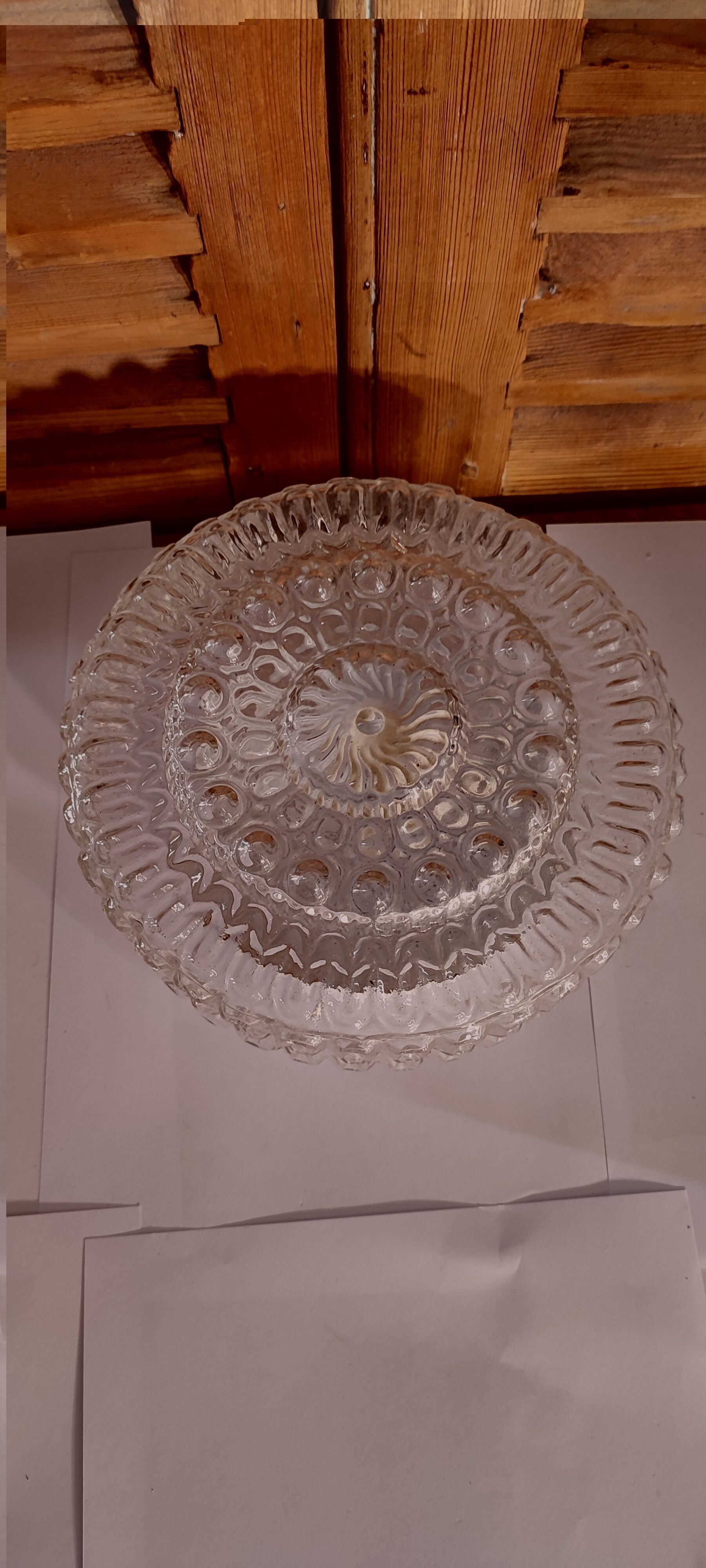 Cast glass ceiling lamp