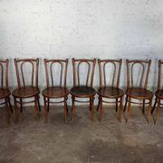 7 piroengraved bistro chairs from the beginning of the 20th century Fischel Baumann Luterma