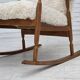 1970s, Danish rocking chair, reupholstered in quality genuine sheepskin.