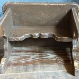 Mini-bench stool in old patinated solid wood