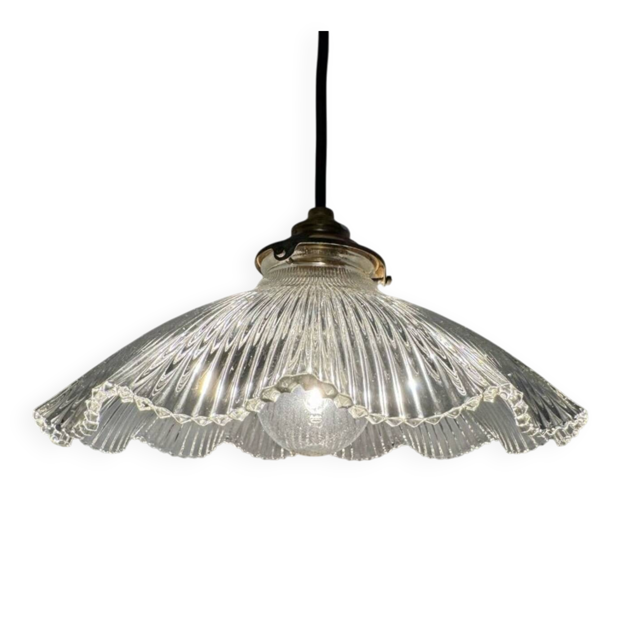 Suspension glass holophane 1950s