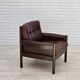 1970s, Scandinavian armchair, furniture leather, beech wood.