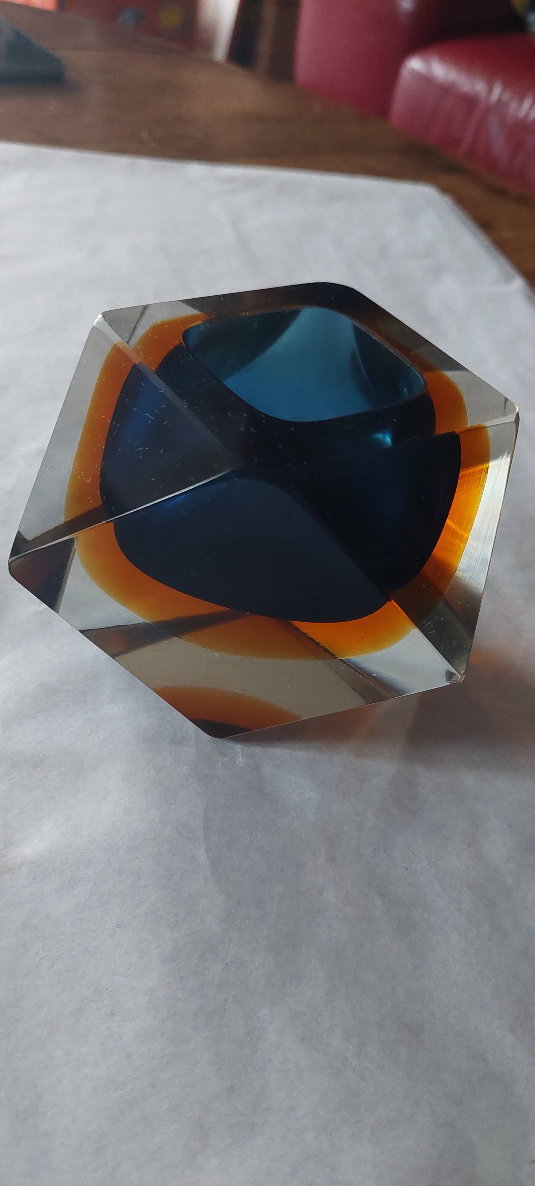 Diamond-shaped ashtray by Flavio Poli