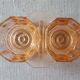 saleron pink glass - salt and pepper shaker - antique
