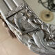 Hexagonal Art Deco mirror silver stucco frame, 30s.