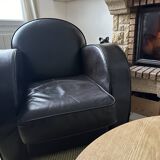 Genuine leather club chair