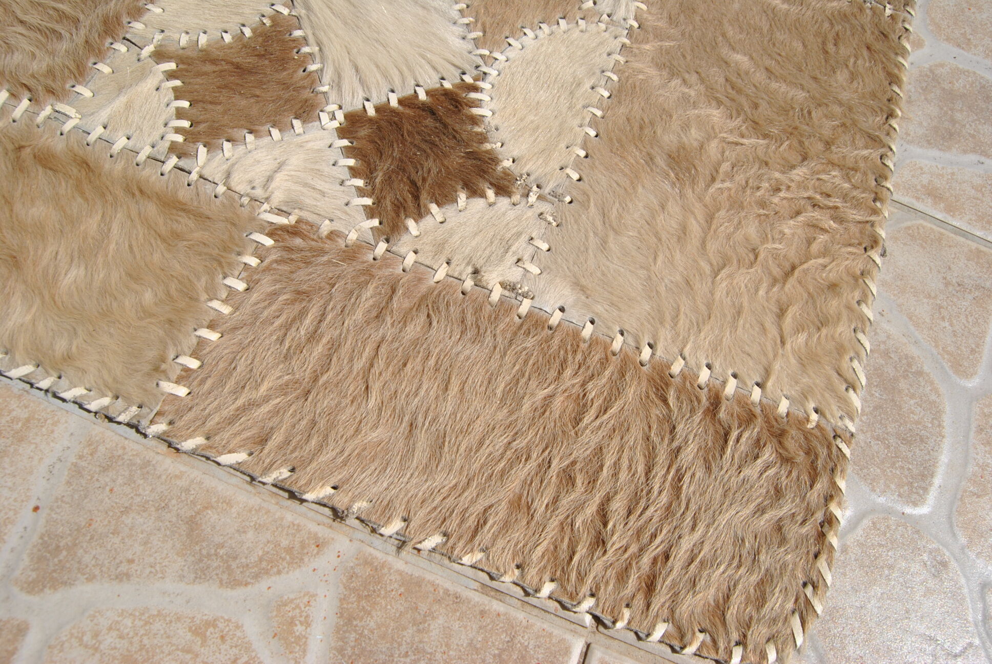 80s cowhide patchwork carpet