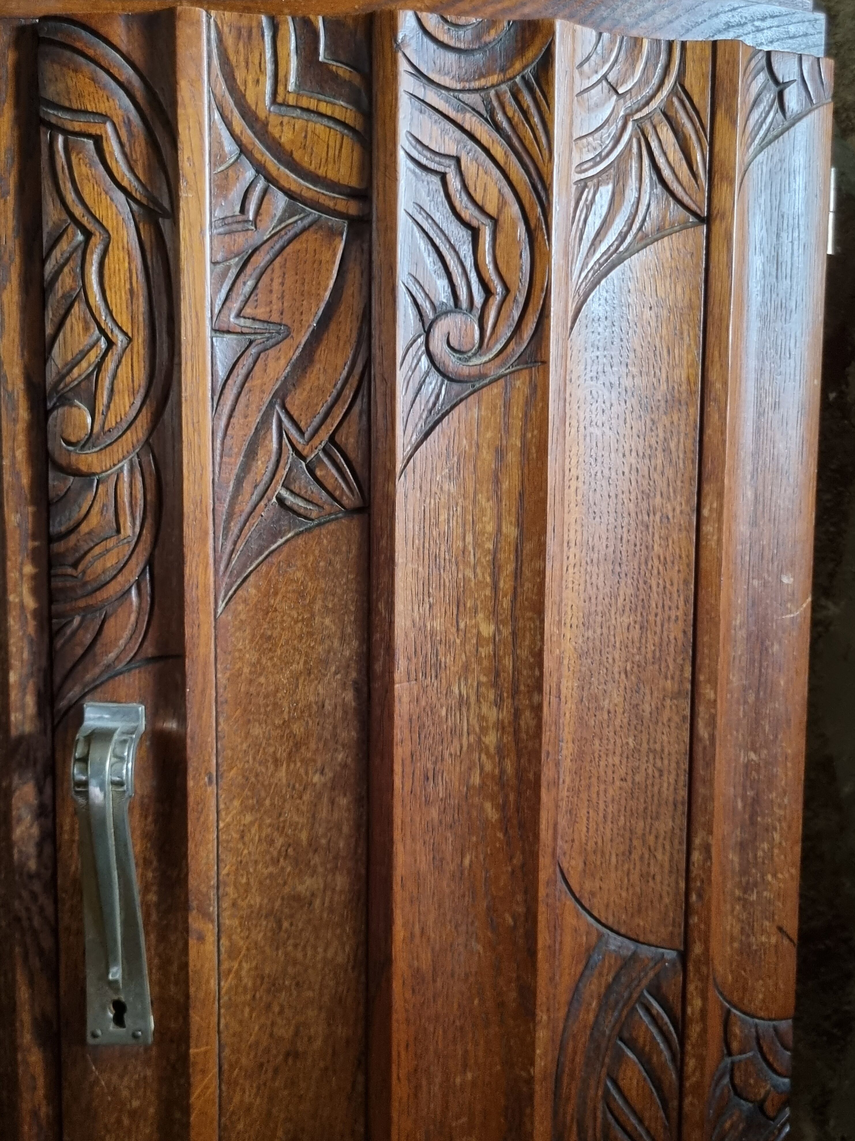 Old low art deco style sideboard, with marble and mirror
