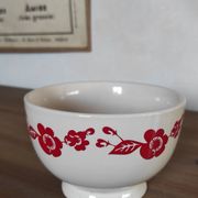 Vintage bowl with red flowers