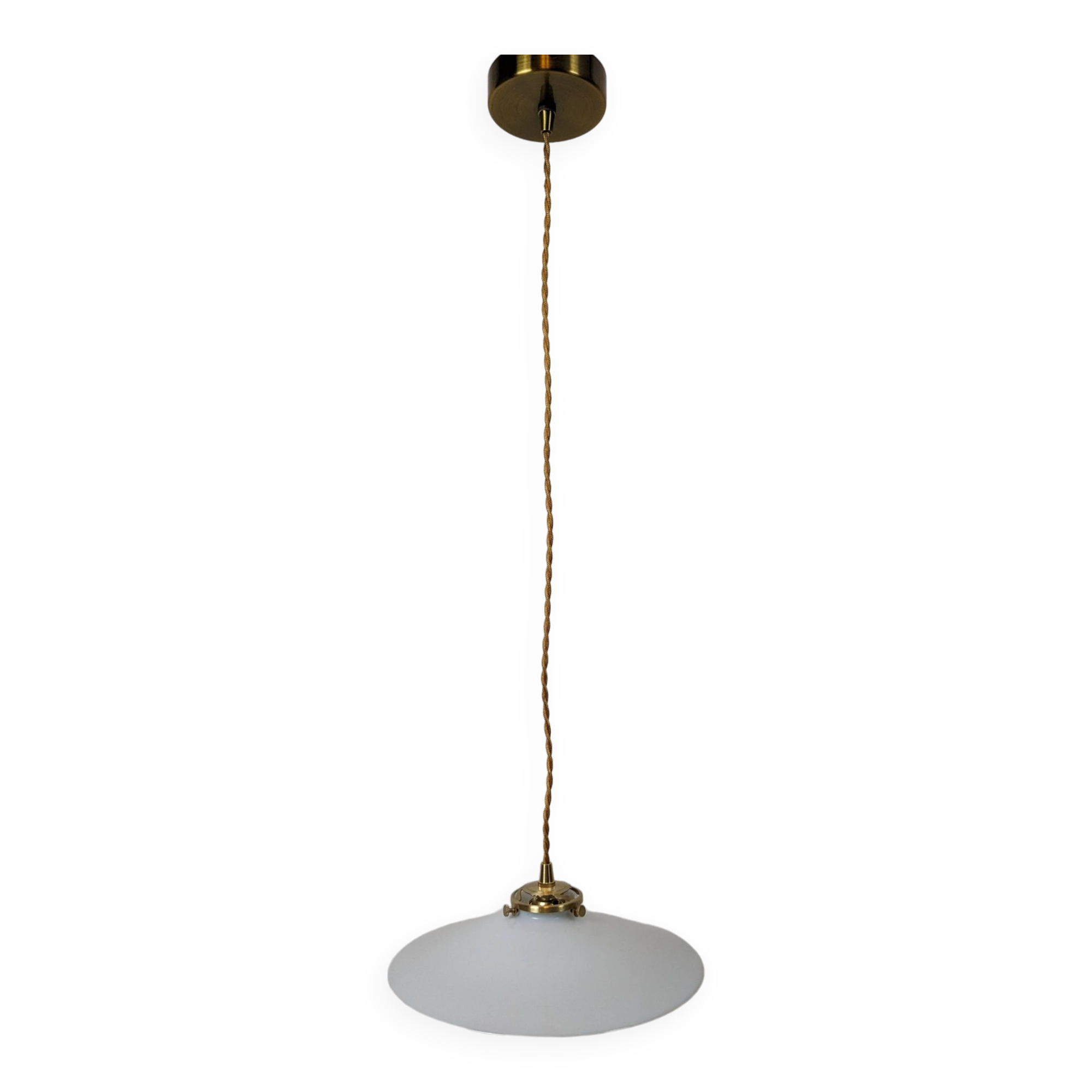 Vintage white opaline pendant light