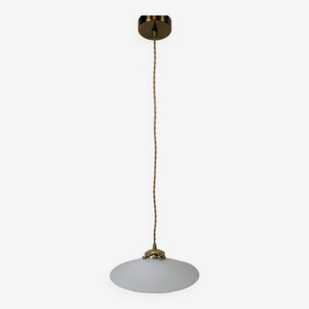 Suspension vintage en opaline blanche