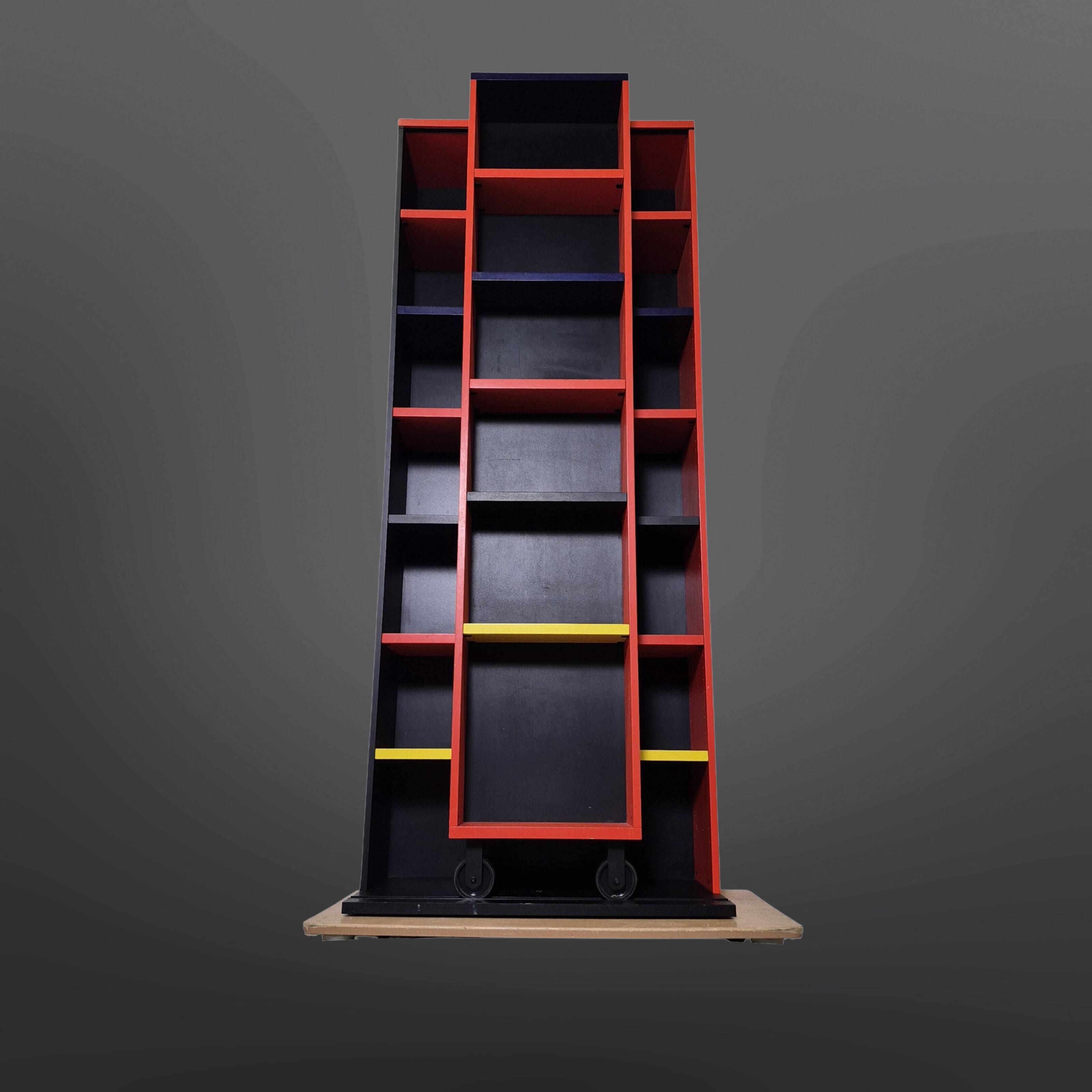Post modern Memphis style bookcase, Denmark 1970s