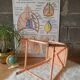 Pair of low metal stools industrial workshop - vintage