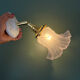 Vintage frosted glass tulip wall light